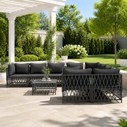 Enhance Your Outdoor Area with 9-Piece Lounge Set