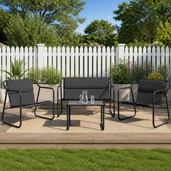 Elevate Your Outdoor Space with 4-Piece Lounge Set