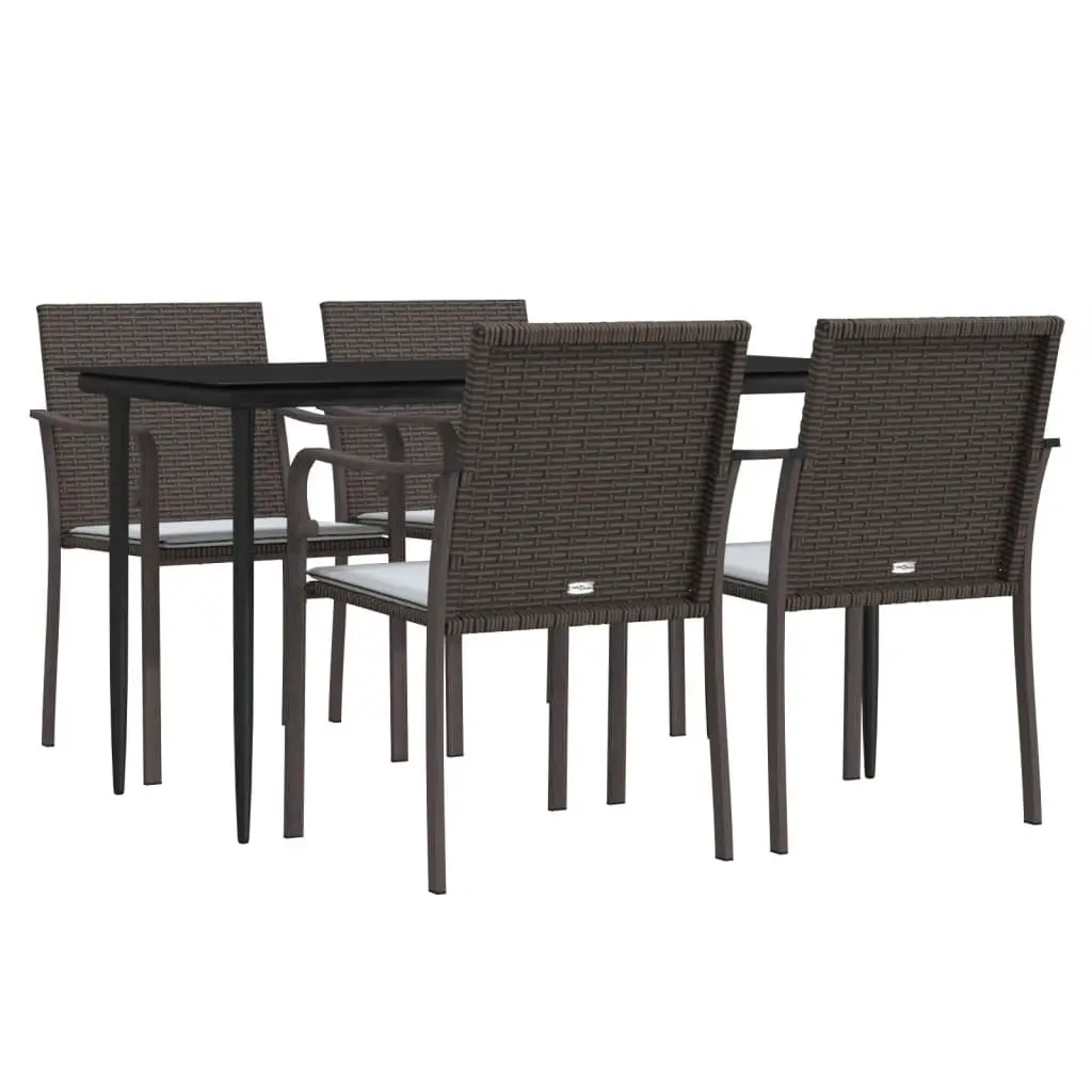 Garden Dining Set 5 Piece Outdoor Furniture Poly Rattan Steel Frame Patio Table