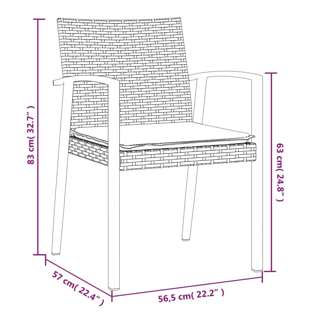 Garden Dining Set 7 Piece Outdoor Furniture Weather Resistant PE Rattan Steel Frame