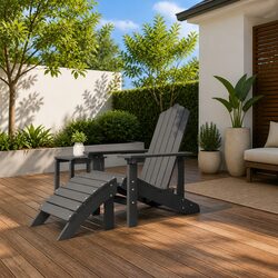 Enhance Your Outdoor Space with Our Adirondack Chair and Footstool
