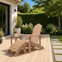Elegant Outdoor Adirondack Chair with Detachable Footstool
