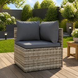 Enhance Your Outdoor Space with Grey Poly Rattan Corner Sofa