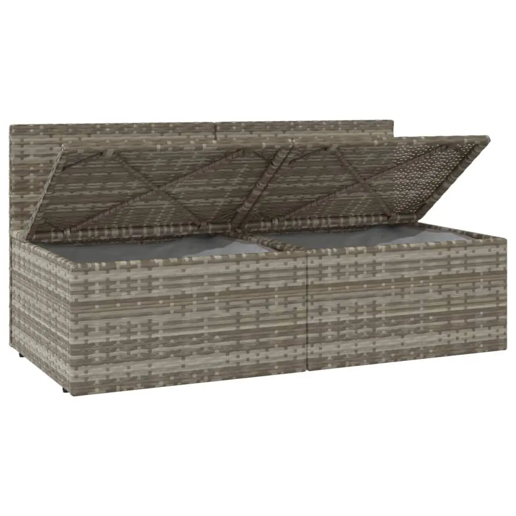 2-Seater Garden Sofa Grey Outdoor Seating Poly Rattan Furniture with Cushions