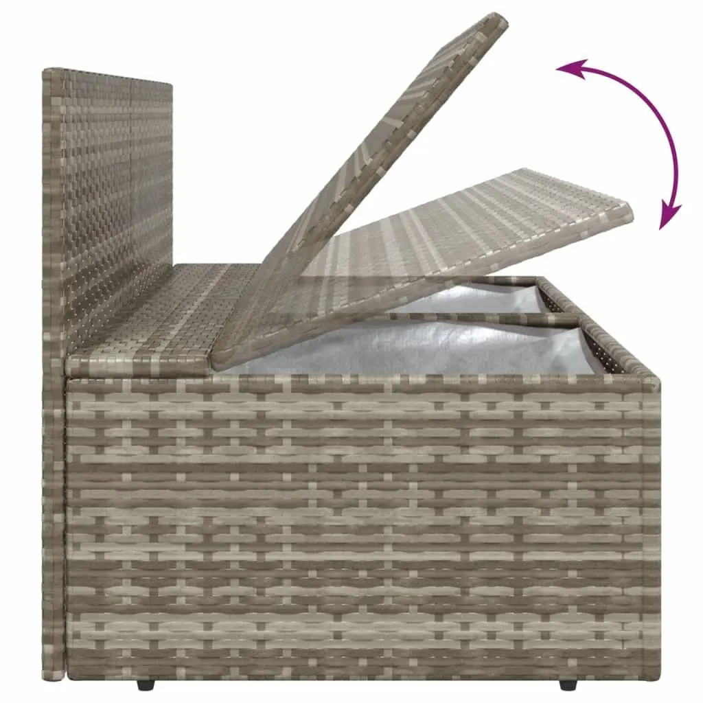 2-Seater Garden Sofa Grey Outdoor Seating Poly Rattan Furniture with Cushions
