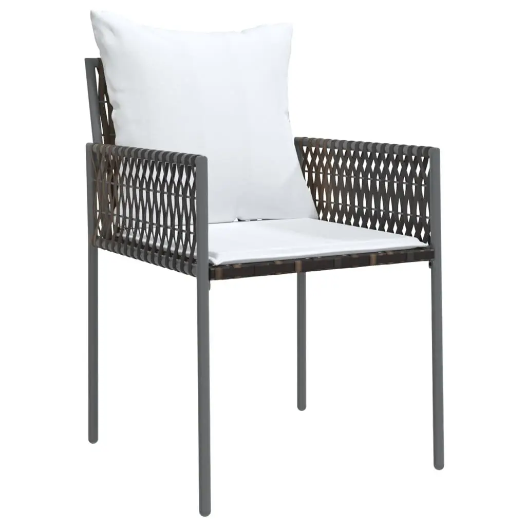 Garden Dining Set 3 Piece Outdoor Furniture PE Rattan Steel Frame Cushions