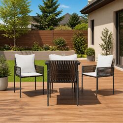 Enhance Your Patio with 4 Brown Outdoor Garden Chairs