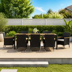 Stylish 9-Piece Outdoor Dining Set with Cushions