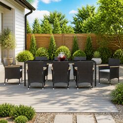 Elevate Your Outdoors with a 9 Piece Black Dining Set