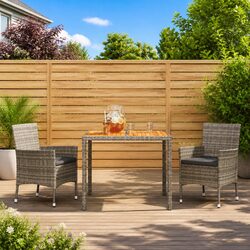 3-Piece Outdoor Dining Set in Grey for Stylish Gatherings