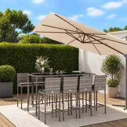 Transform Your Patio with Our 9 Piece Grey Bar Set