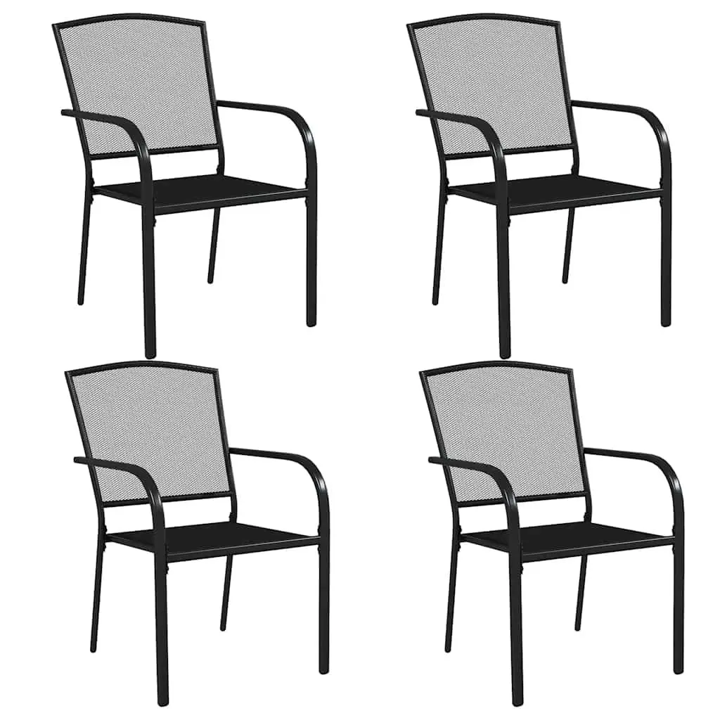 Garden Dining Set 5 Piece Steel Frame Anthracite Outdoor Furniture