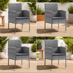 Enhance Your Patio with This Set of 4 Grey Rattan Chairs