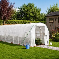 White Steel Frame Greenhouse 28m² for Your Garden