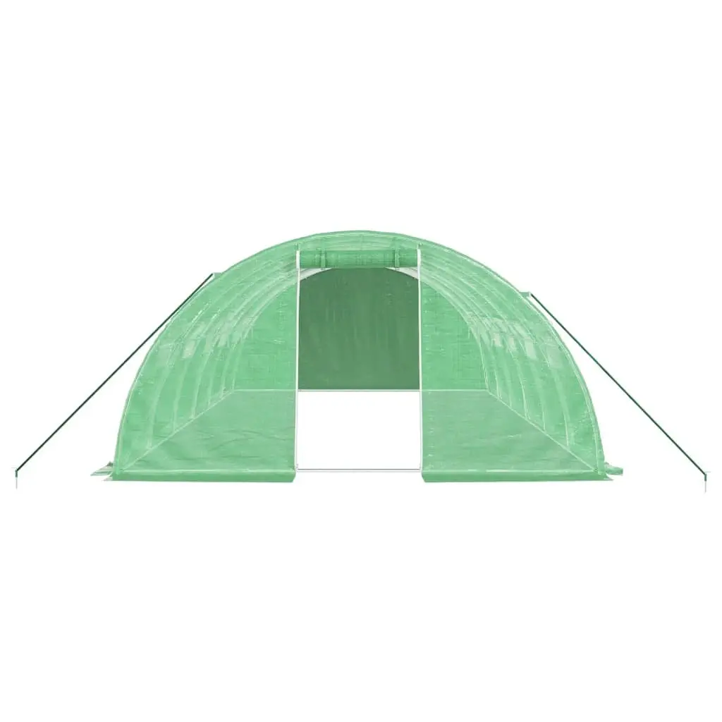 Greenhouse 6x4m Steel Frame PE Cover Roll-up Door