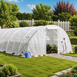 Versatile 6x4x2m White PE Greenhouse with Steel Frame