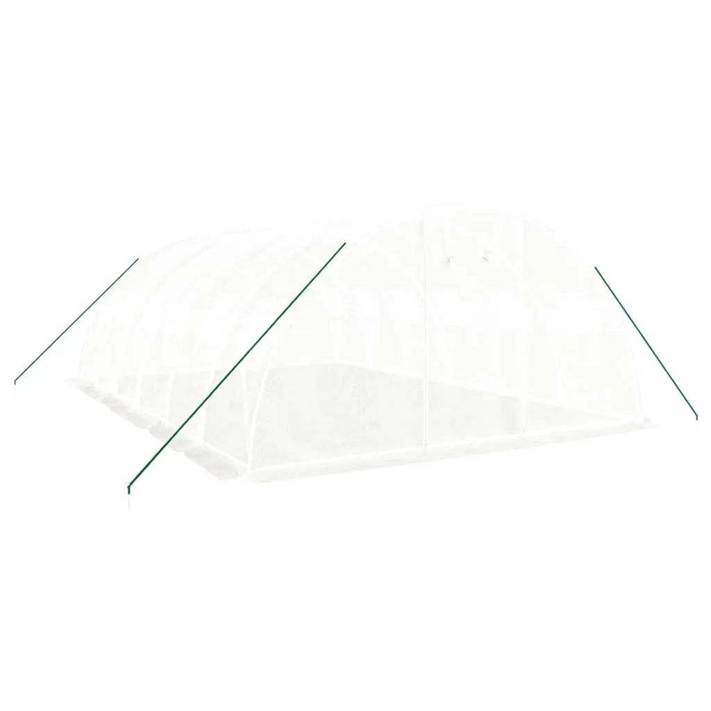 Greenhouse 6x4x2m Steel Frame White PE Cover UV Resistant Weather Resistant Garden Plant House