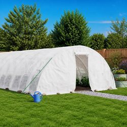 Transform Your Garden with a 120m² White Greenhouse