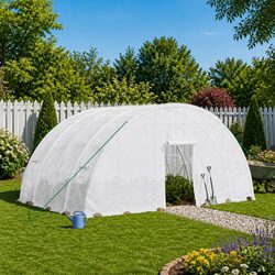 Enhance Your Garden with a White Steel Frame Greenhouse