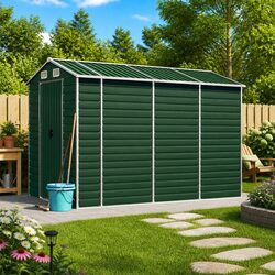 Green Garden Shed 191x300x198 cm