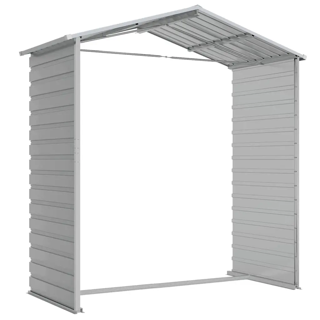 Galvanised Steel Garden Storage Shed Grey 191x130x198cm Robust Outdoor Tool House