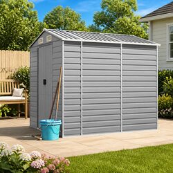 Grey Garden Shed 191x215x198cm
