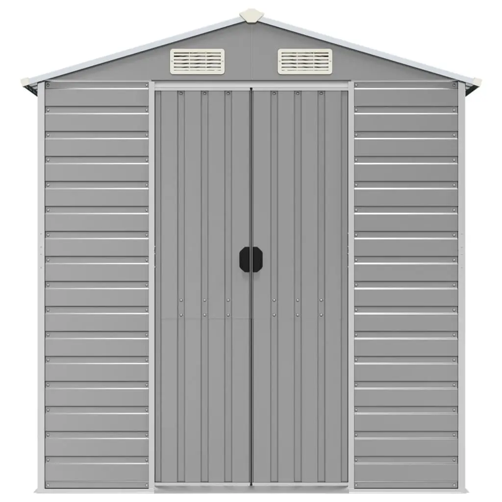 Garden Shed Grey Metal Outdoor Storage Tool House Galvanised Steel 191x725x198