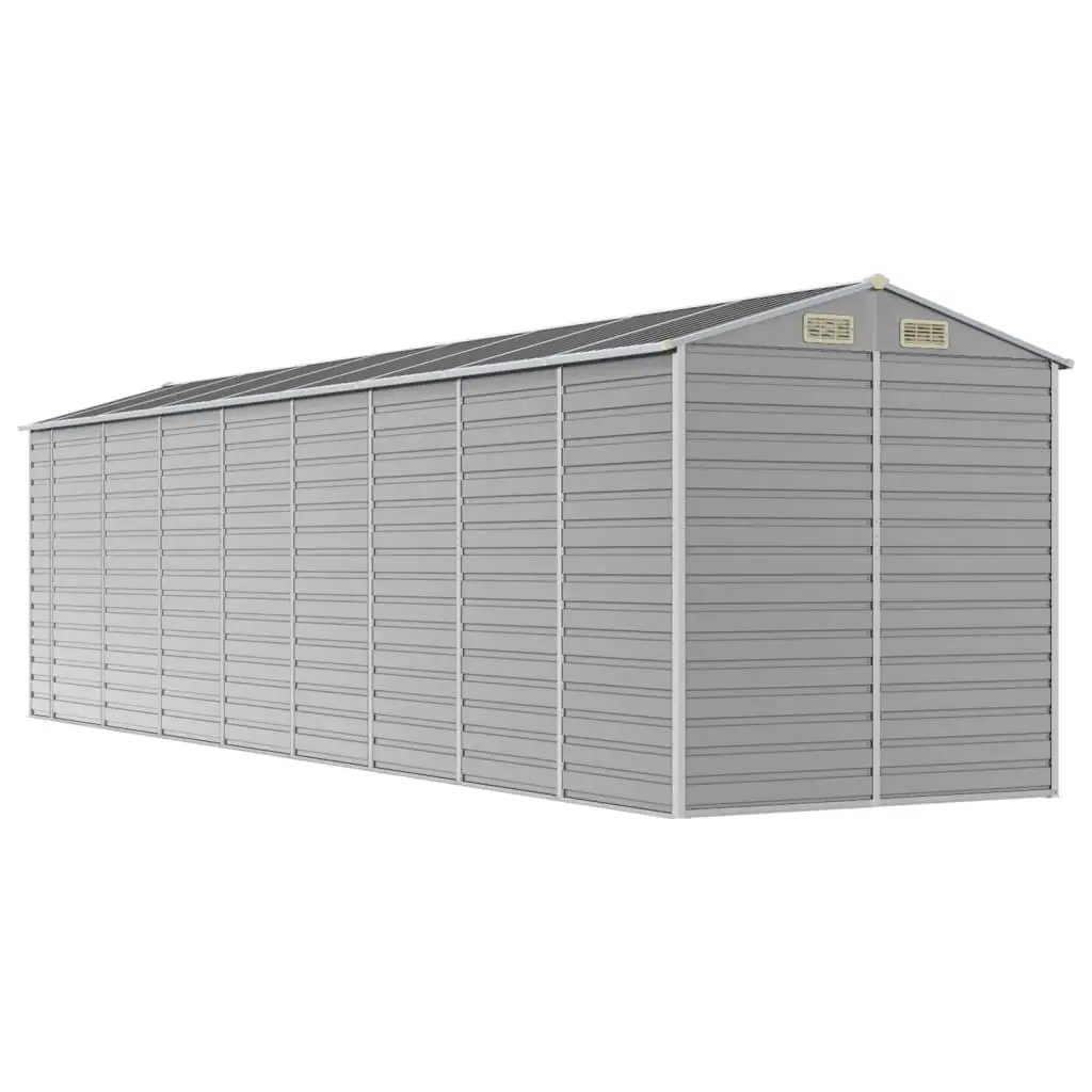 Garden Shed Grey Metal Outdoor Storage Tool House Galvanised Steel 191x725x198