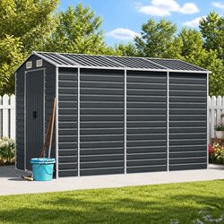 Outdoor Anthracite Storage Shed 191x300x198 cm