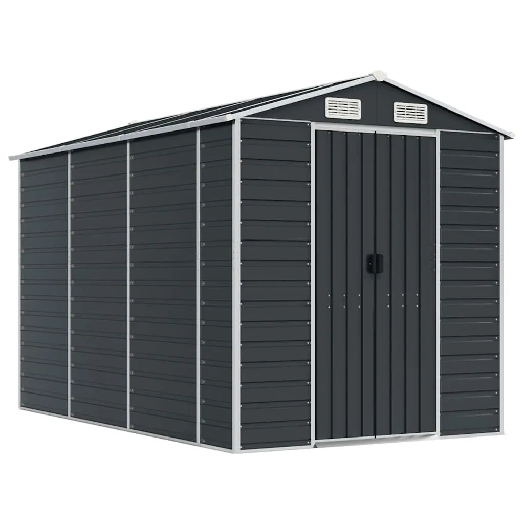 Garden Shed 191x300x198 cm Galvanised Steel Outdoor Storage with Ventilation