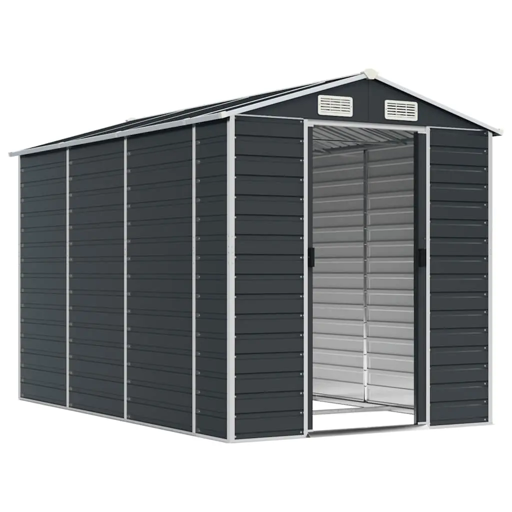 Garden Shed 191x300x198 cm Galvanised Steel Outdoor Storage with Ventilation