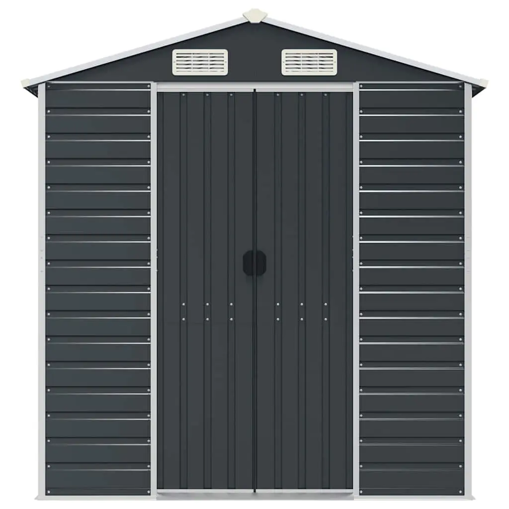Garden Shed 191x300x198 cm Galvanised Steel Outdoor Storage with Ventilation
