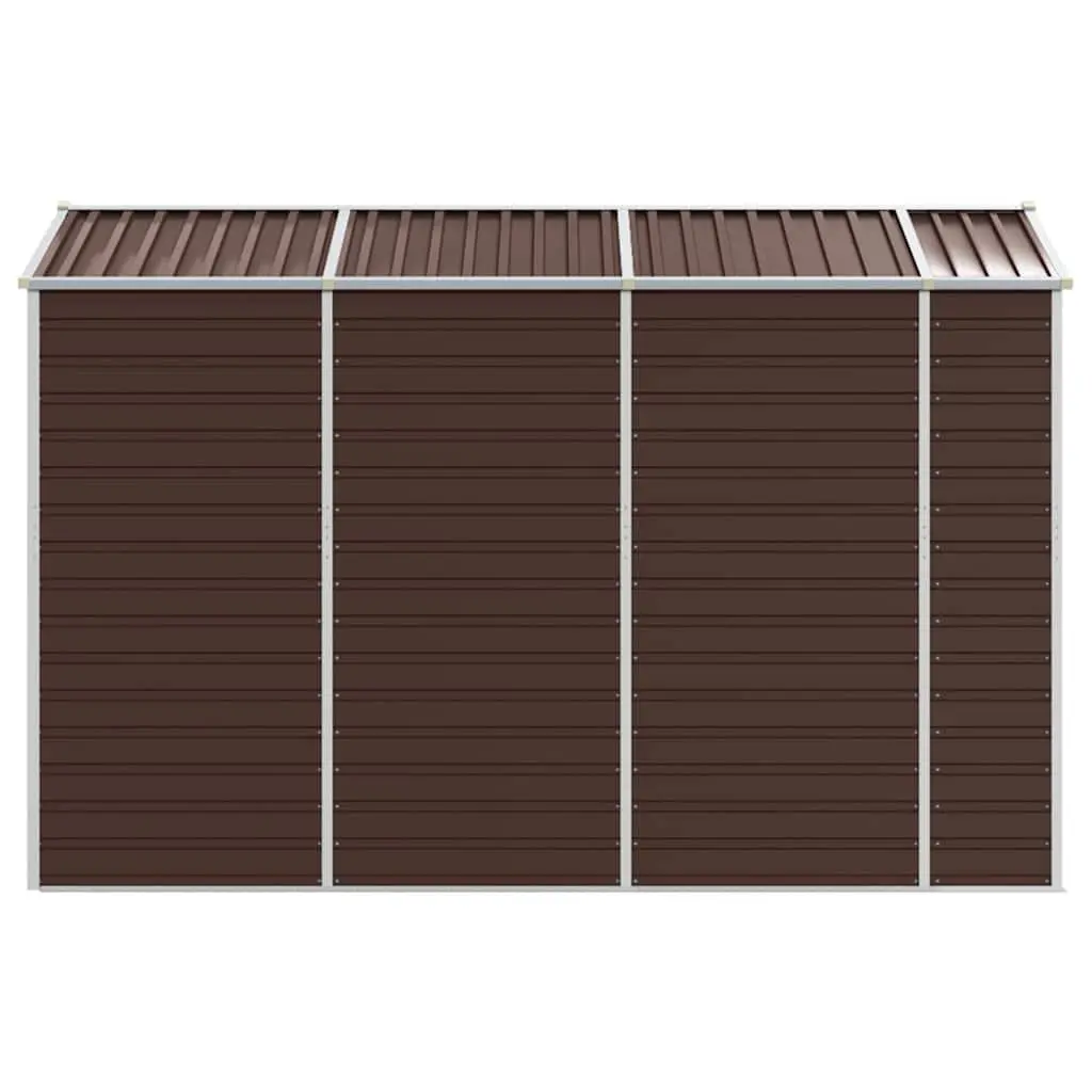 Garden Shed 191x300x198cm Galvanised Steel Outdoor Storage Tool House Brown
