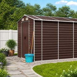 Enhance Your Outdoor Space with a Brown Garden Shed 191x470x198cm