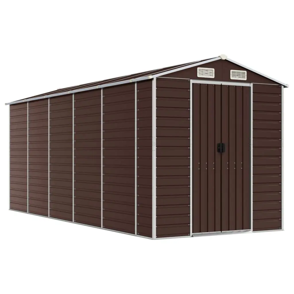 Garden Shed 191x470x198cm Galvanised Steel Durable Outdoor Storage Tool House