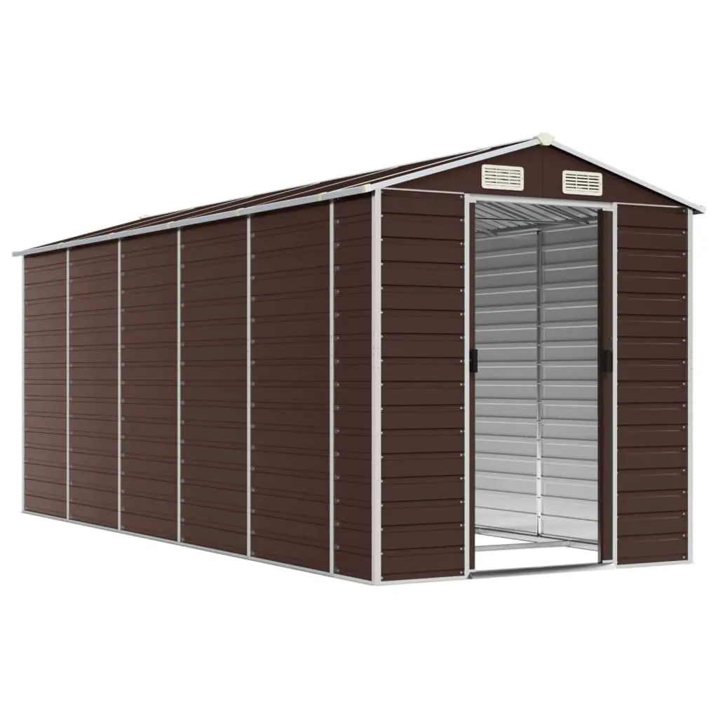 Garden Shed 191x470x198cm Galvanised Steel Durable Outdoor Storage Tool House