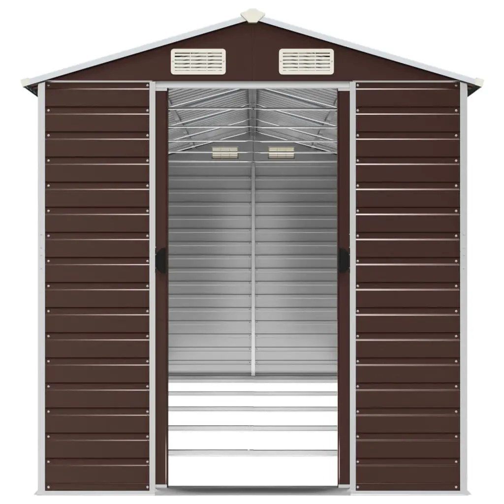 Garden Shed 191x470x198cm Galvanised Steel Durable Outdoor Storage Tool House