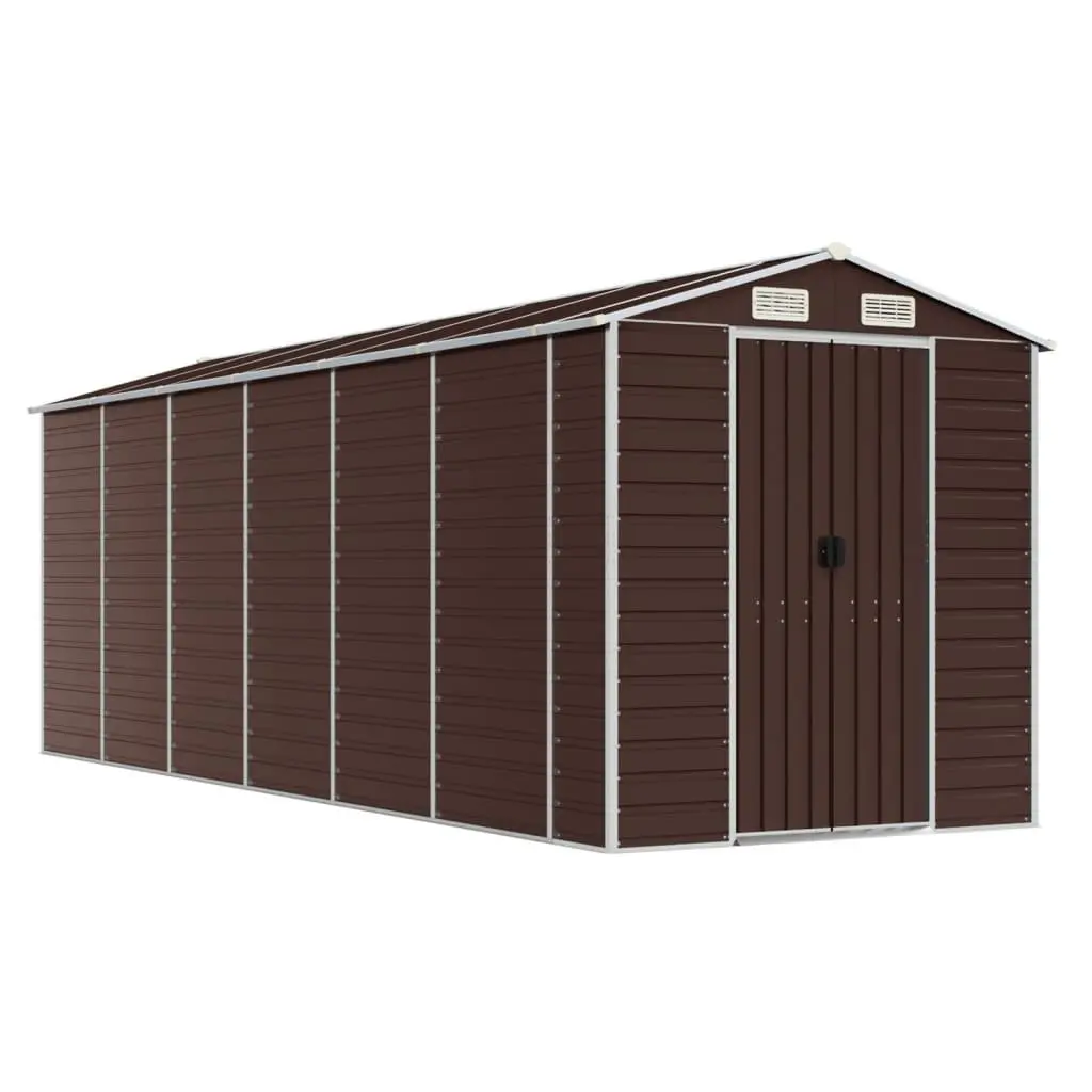 Garden Shed 191x555x198 cm Galvanised Steel Outdoor Storage Tool House