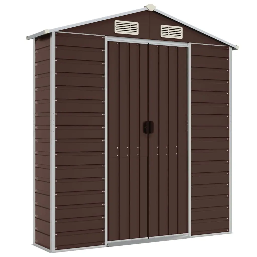 Garden Shed 191x555x198 cm Galvanised Steel Outdoor Storage Tool House