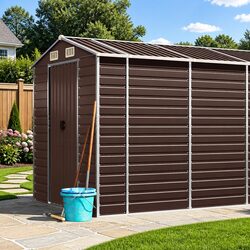 Enhance Your Outdoor Space with a Brown Garden Shed 191x725x198 cm