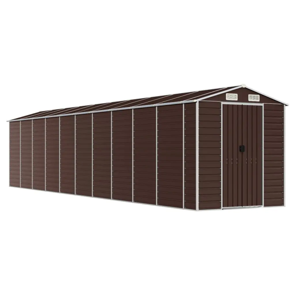 Garden Shed Brown Outdoor Storage Galvanised Steel Tool House 191x895x198cm
