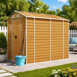 Versatile Outdoor Storage Garden Shed in Brown 191x555x198 cm