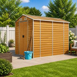 Enhance Your Outdoor Space with a Brown Metal Garden Shed