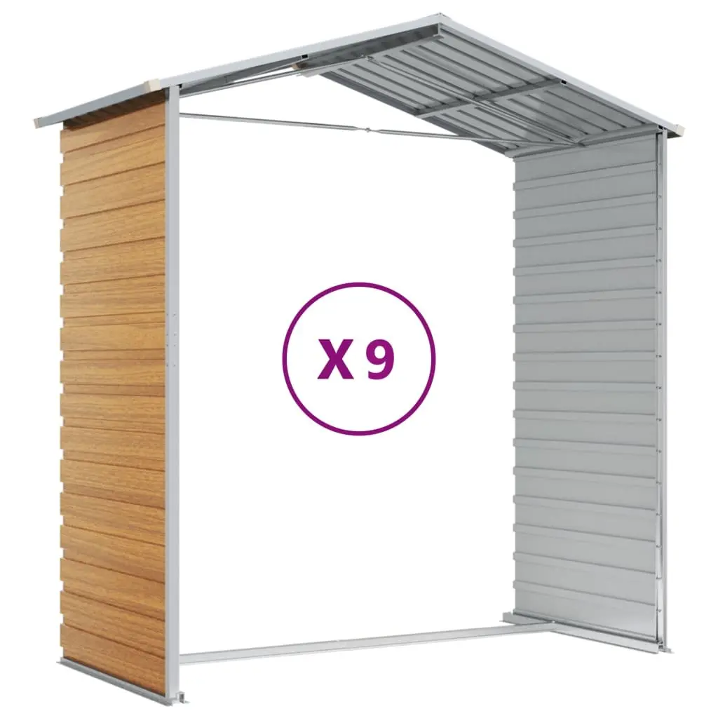 Garden Shed Outdoor Storage Brown Galvanised Steel Durable Tool House