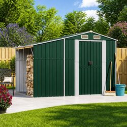 Green Garden Storage Shed 277x192.5x179cm for Outdoor Living