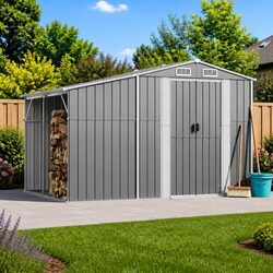 Grey Galvanised Steel Shed