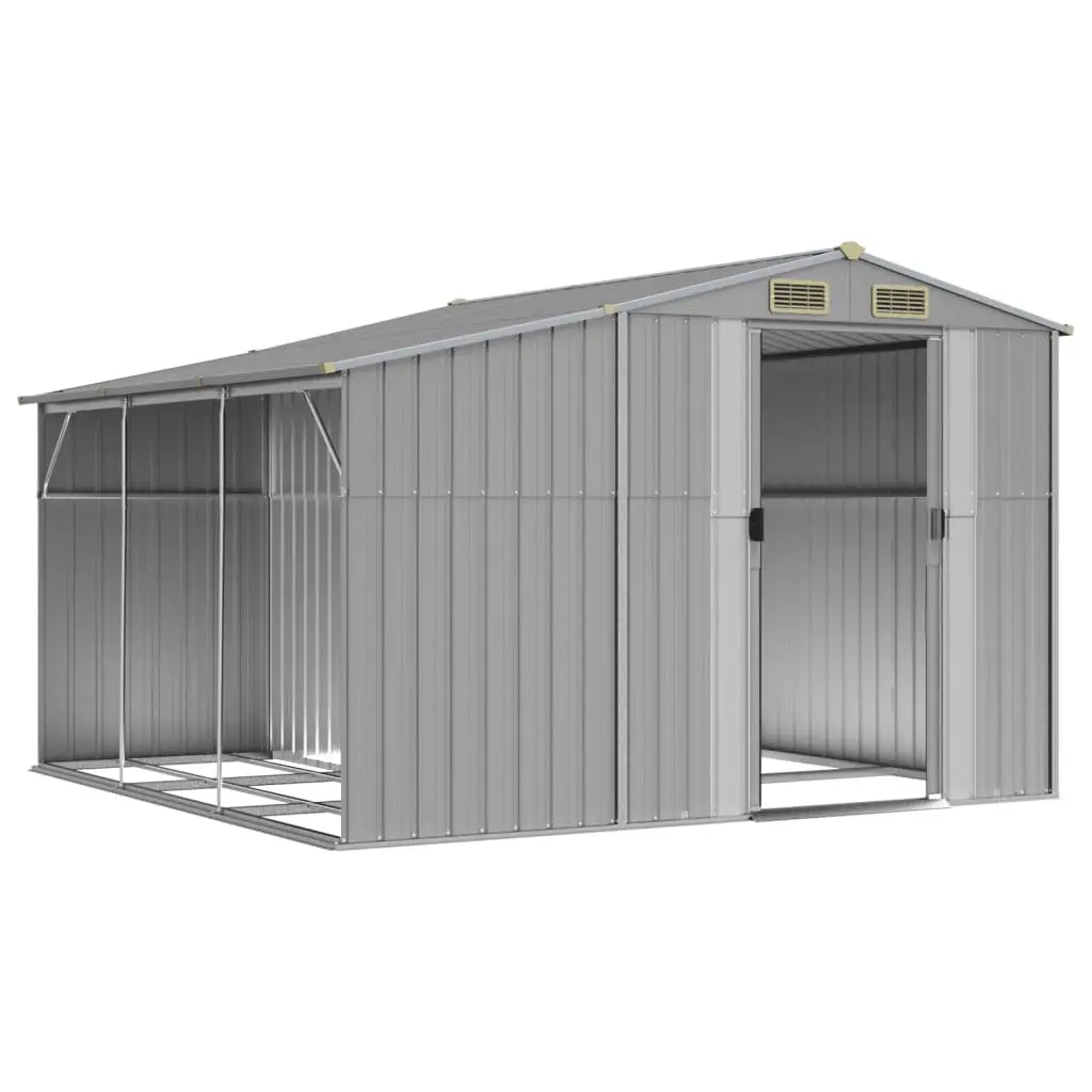 Garden Shed Metal Storage Grey 277x279x179cm Galvanised Steel Durable Outdoor Tool Storage