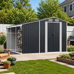 Anthracite Garden Shed 277x279x179cm for Your Outdoor Space