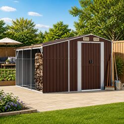 Upgrade Your Outdoor Space with This Brown Garden Shed 277x279x179cm