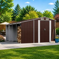 Enhance Your Outdoor Space with a Brown Garden Shed 277x365.5x179 cm
